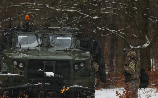 U.S. Army Soldier Prepares For Movement During Combined Resolve 26-05 in Hohenfels, Germany