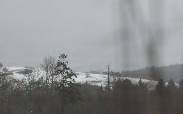 U.S. Army Camouflaged Tactical Vehicle Maintains Security Posture During Combined Resolve 26-05 in Hohenfels, Germany