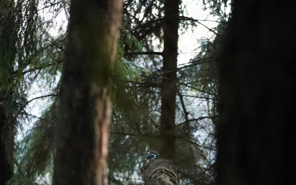 U.S. Army Soldier Maneuvers to a New Position While Under Fire During Combined Resolve 26-05 in Hohenfels, Germany