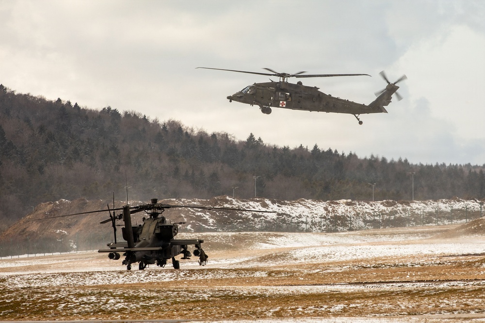 U.S. Army Aircraft Maneuvers the Skies during Combined Resolve 26-05
