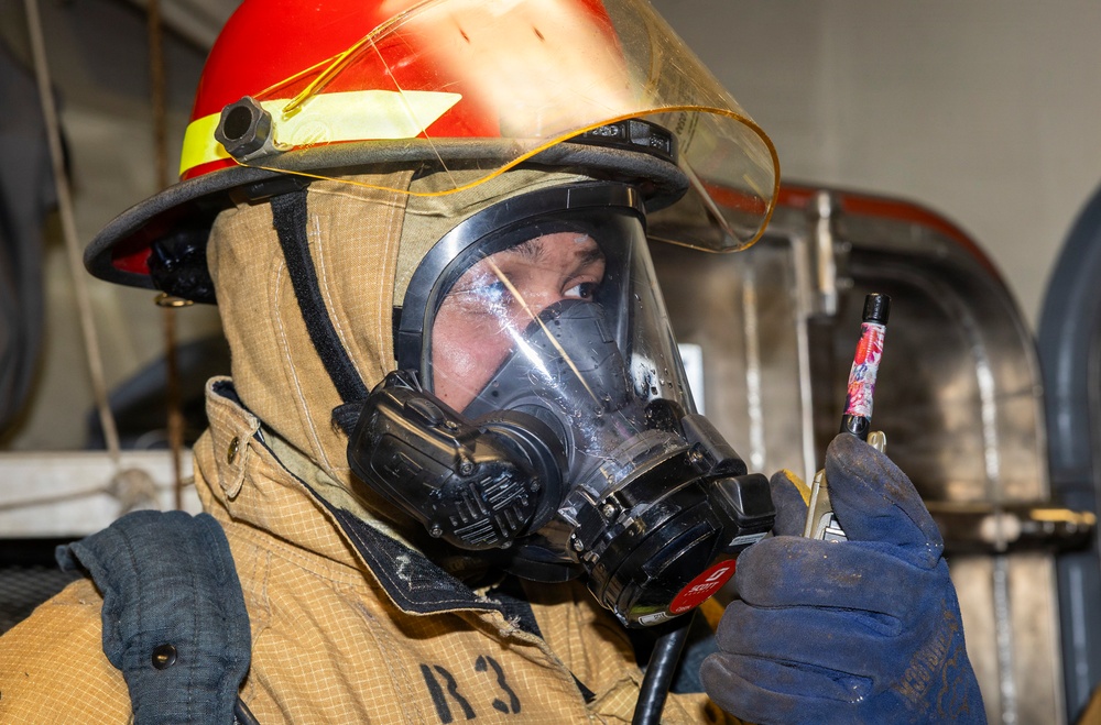 USS Delbert D. Black (DDG 119) Conducts a Fire Drill