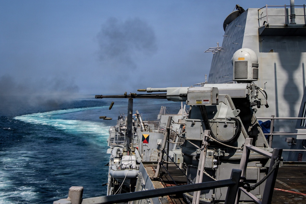 Frank E. Petersen Jr. Conducts Mark 38 Live-Fire Exercise