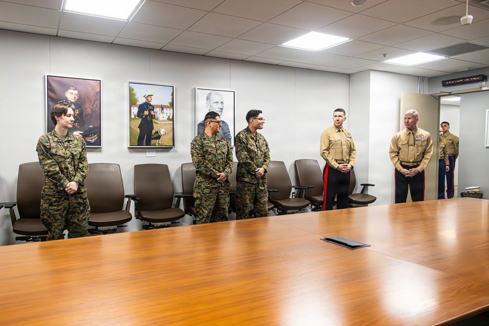The Commanant, Gen. Eric M. Smith awards Marines at Training and Education Command