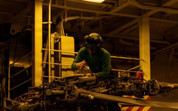 Abraham Lincoln Conducts Routine Aircraft Maintenance