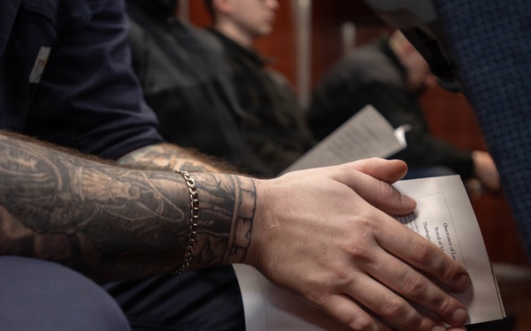 Ronald Reagan Sailors Participate in Ash Wednesday Service