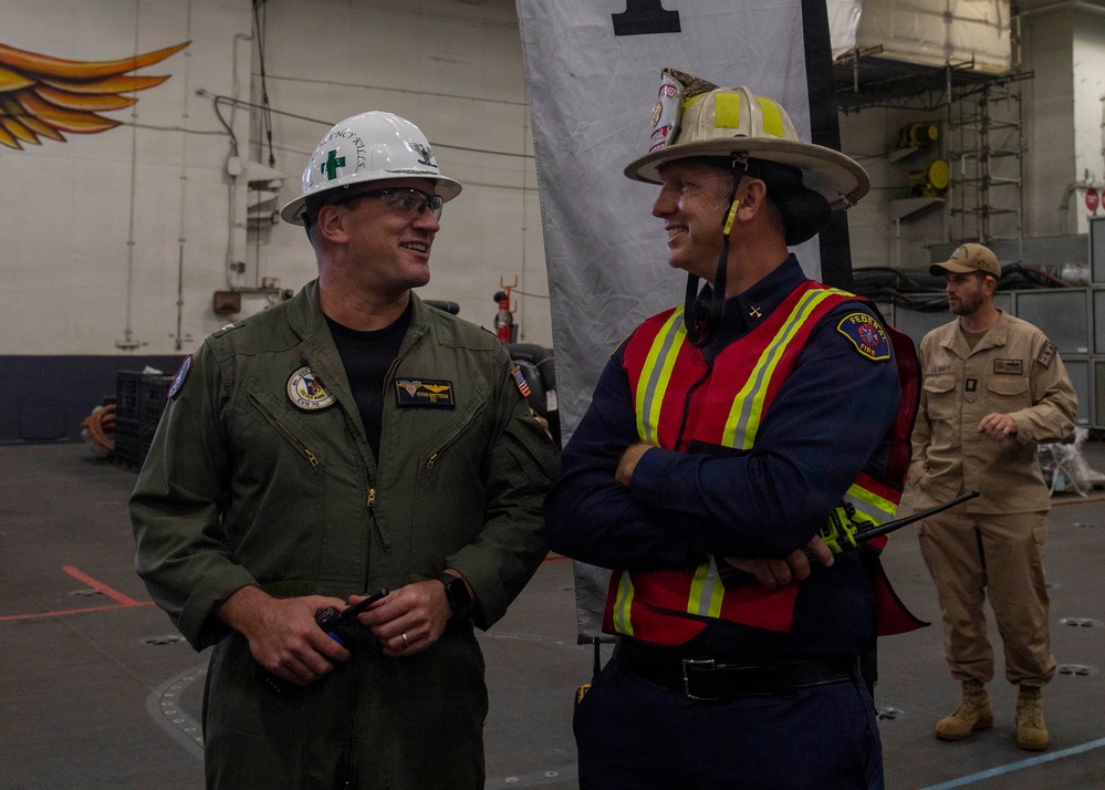 USS Carl Vinson (CVN 70) conducts fire safety drill