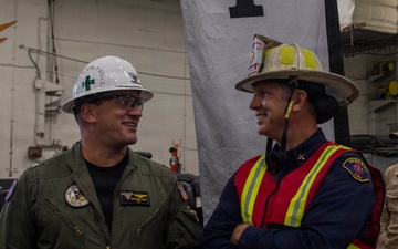 USS Carl Vinson (CVN 70) conducts fire safety drill