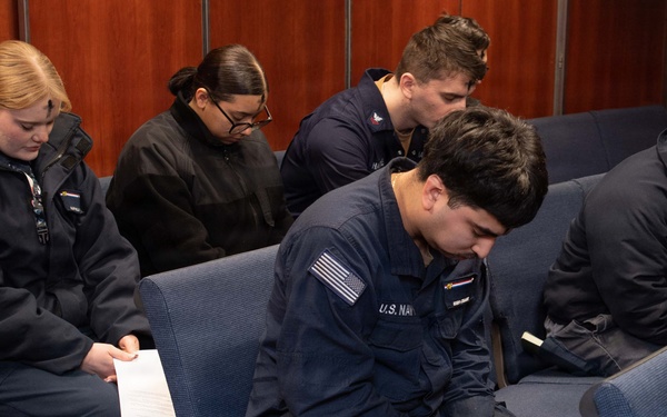 Ronald Reagan Sailors Participate in Ash Wednesday Service