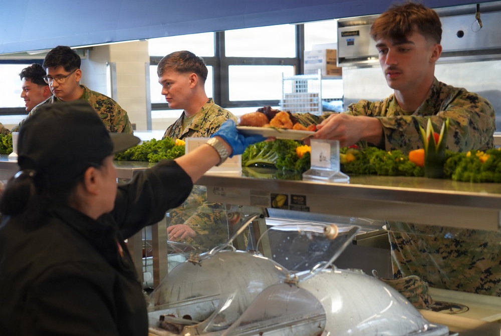 Naval Weapons Station Yorktown's award-winning Scudder Hall Galley hosts a special meal as part of Presidents Day