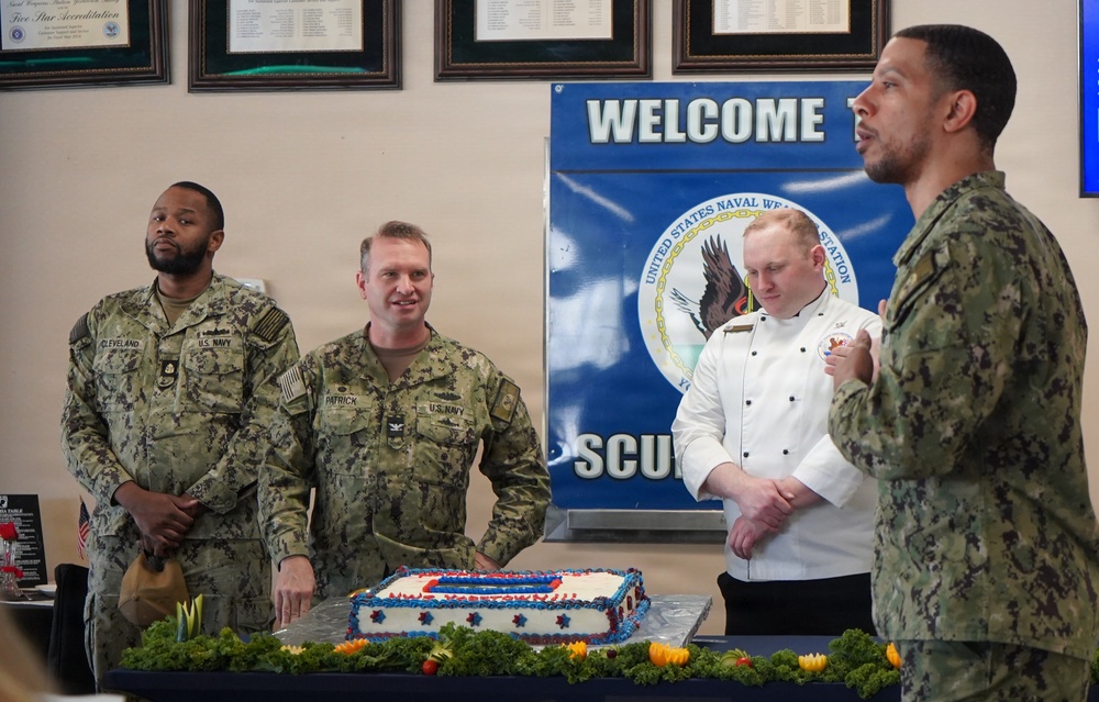 Naval Weapons Station Yorktown's award-winning Scudder Hall Galley hosts a special meal as part of Presidents Day