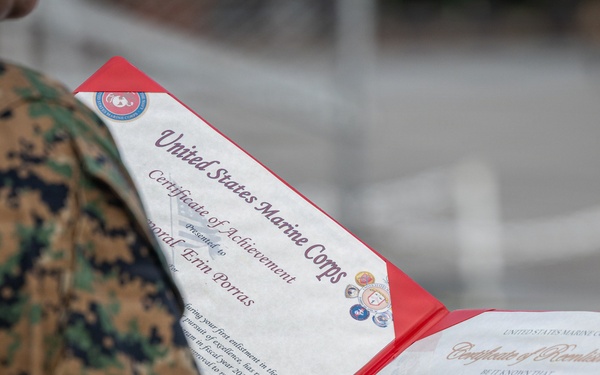 Cpl. Erin Porras Reenlistment Ceremony