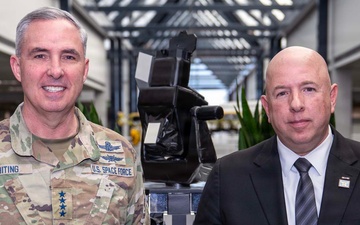 SECWAR SEA Attends Meeting with USSPACECOM Commander, Coins USSPACECOM Members