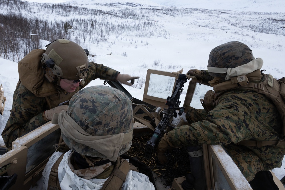 CORE 26 | Logistics Marines Hone Vehicle Mounted Live-fire Machine Gun Skills for Arctic Exercise