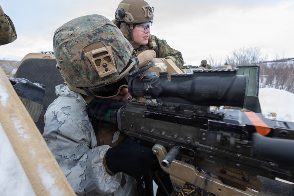 CORE 26 | Logistics Marines Hone Vehicle Mounted Live-fire Machine Gun Skills for Arctic Exercise