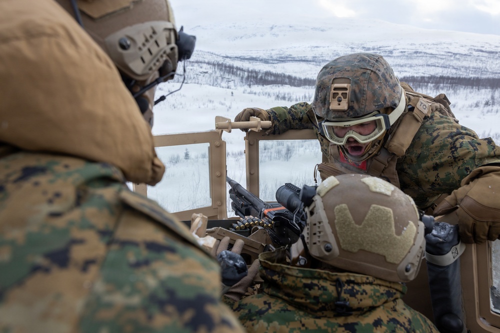 CORE 26 | Logistics Marines Hone Vehicle Mounted Live-fire Machine Gun Skills for Arctic Exercise