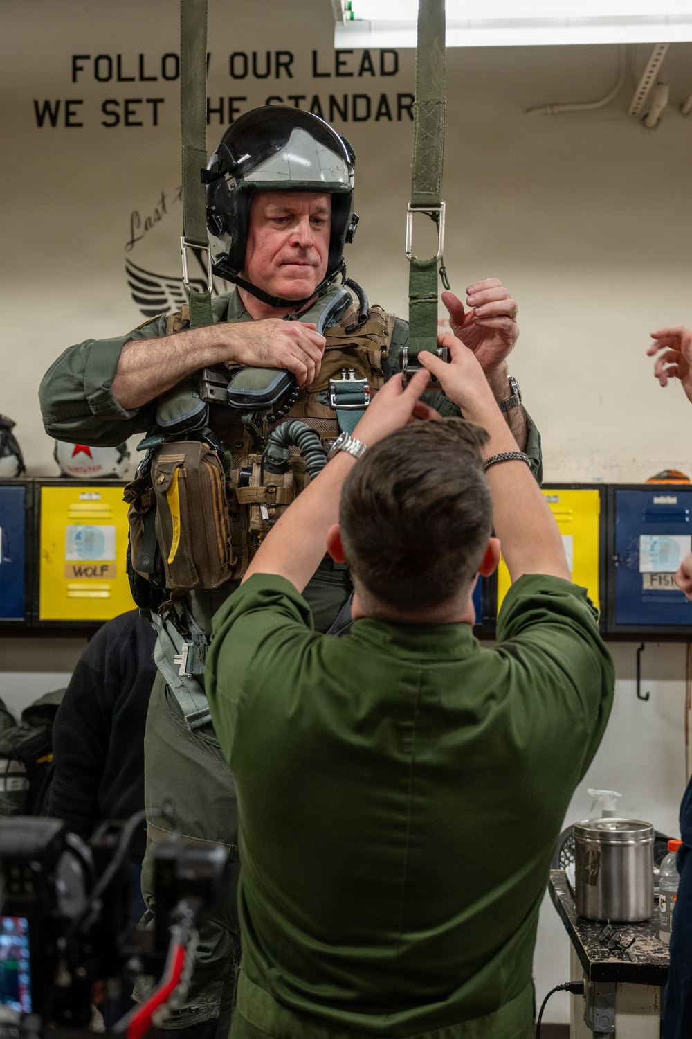 Rear Adm. Richard S. Lofgren, acting Chief of Navy Reserve, flies with Fighter Squadron Composite Twelve (VFC-12)
