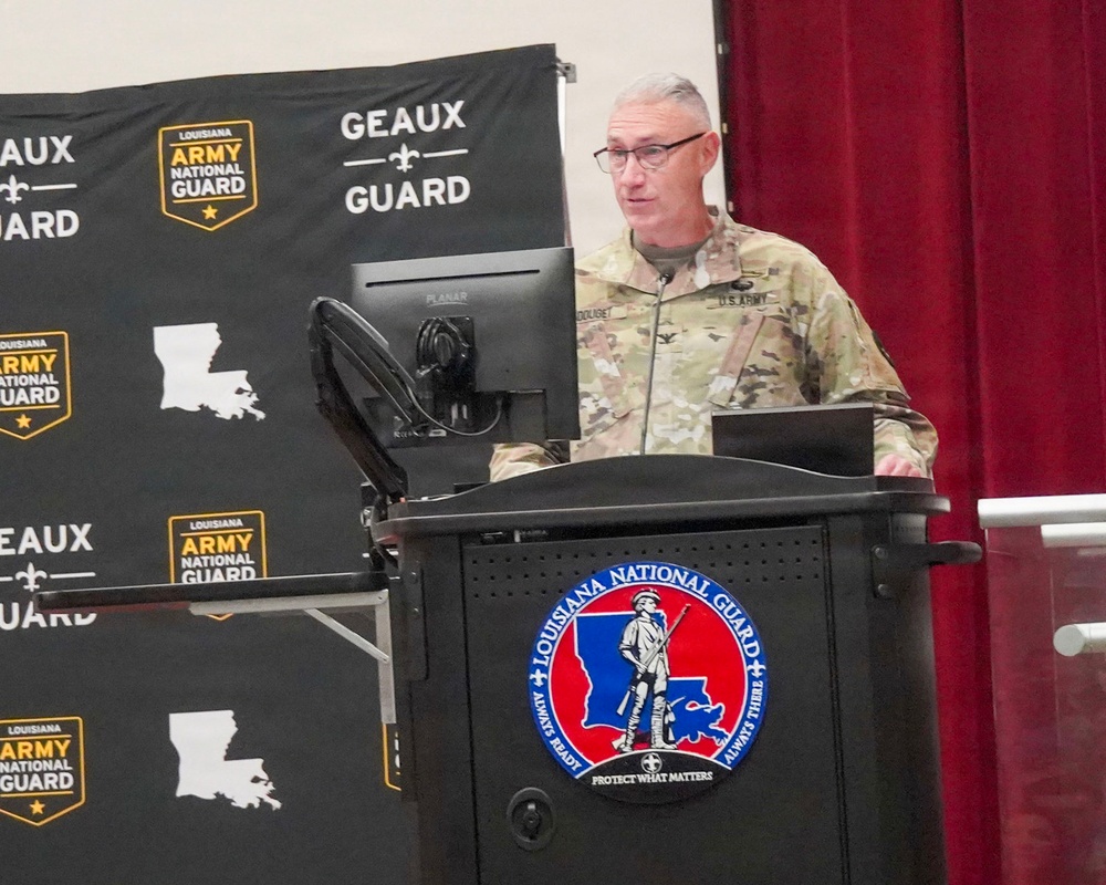 La. Guard Military Police Company holds departure ceremony at Camp Beauregard
