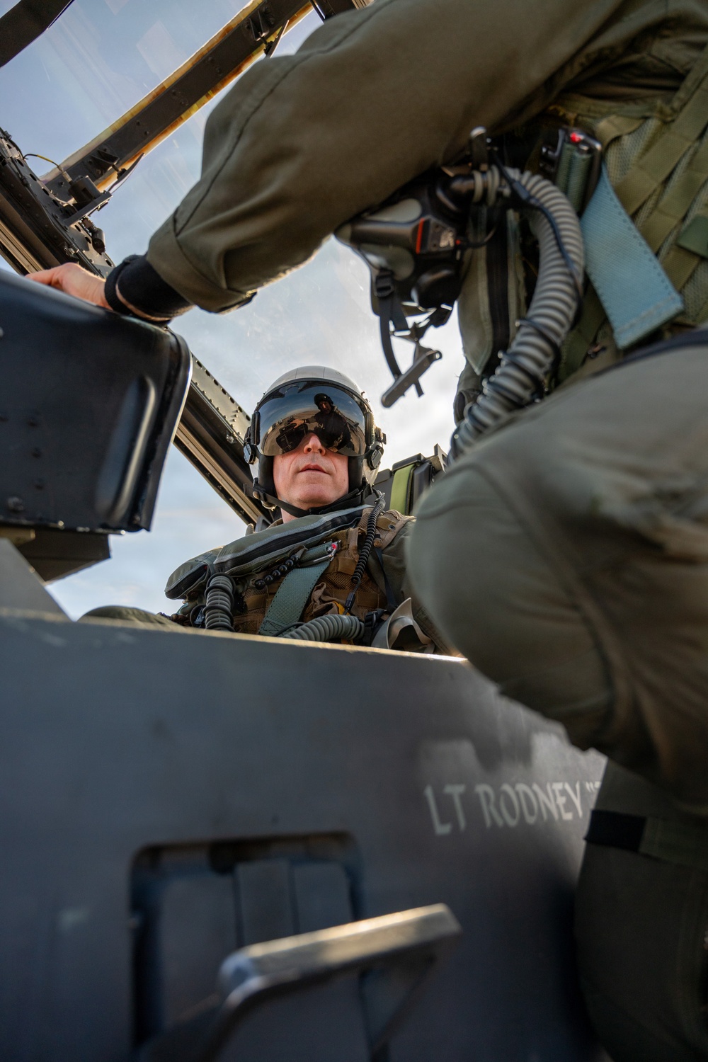 Rear Adm. Richard S. Lofgren, acting Chief of Navy Reserve, flies with Fighter Squadron Composite Twelve (VFC-12)
