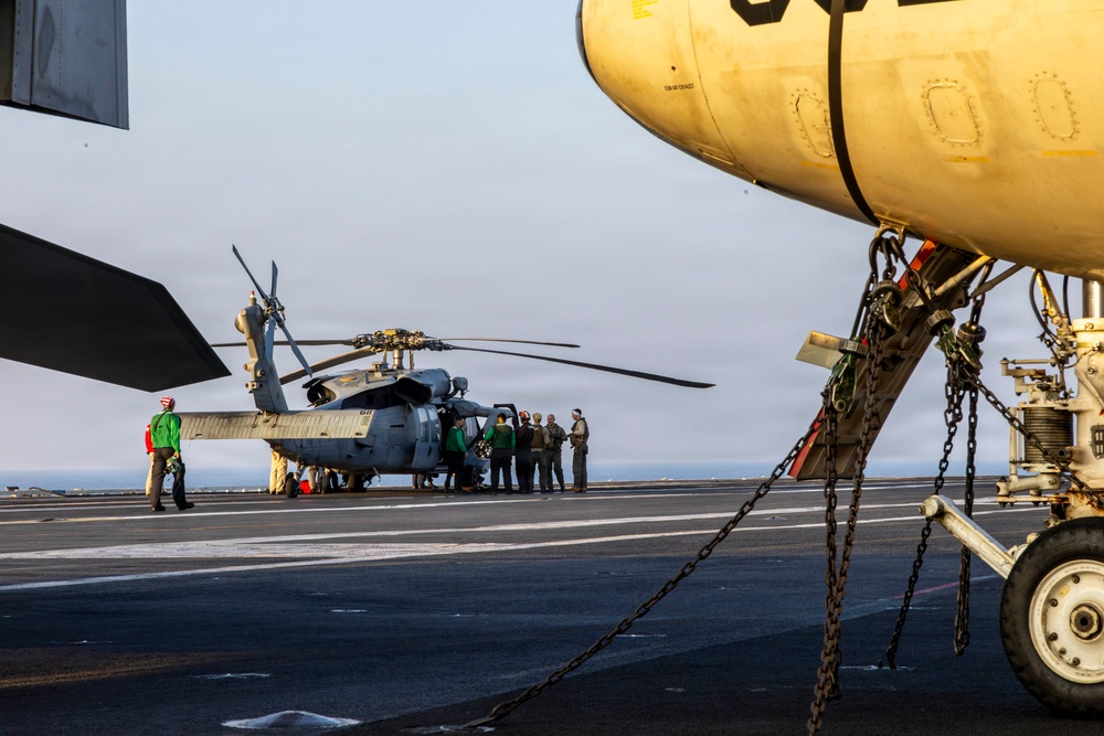 Abraham Lincoln Conducts Routine Aircraft Maintenance