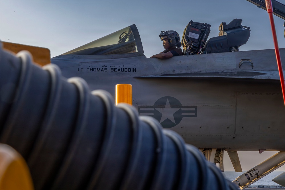 Abraham Lincoln Conducts Routine Aircraft Maintenance