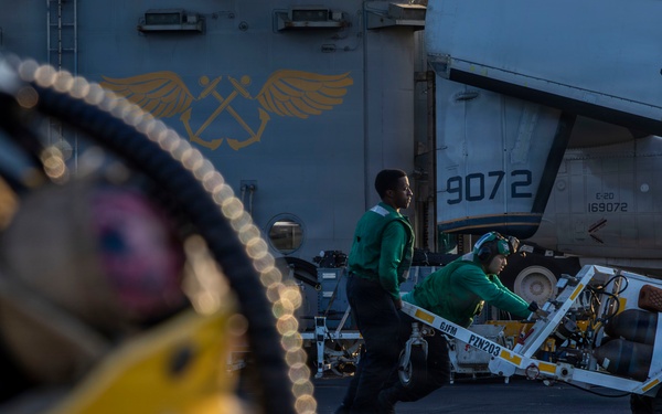 Abraham Lincoln Conducts Routine Aircraft Maintenance