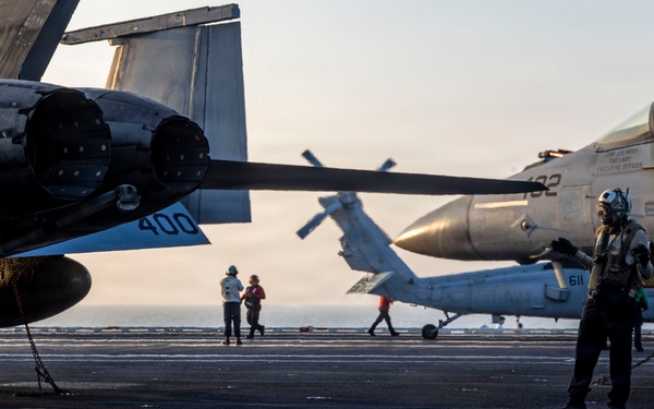 Abraham Lincoln Conducts Routine Aircraft Maintenance