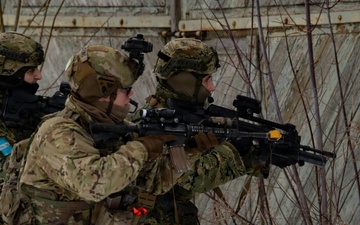 NATO Battlegroup Poland conducts Operation Blue Dawn urban interoperability training in Ełk