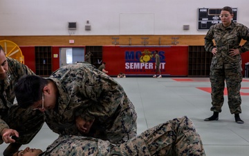 III Marine Expeditionary Force Support Battalion Marines participate in Marine Corps Martial Arts Program brown belt training