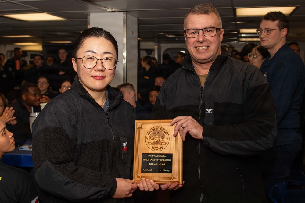 USS Blue Ridge announces Sailors of the Quarter