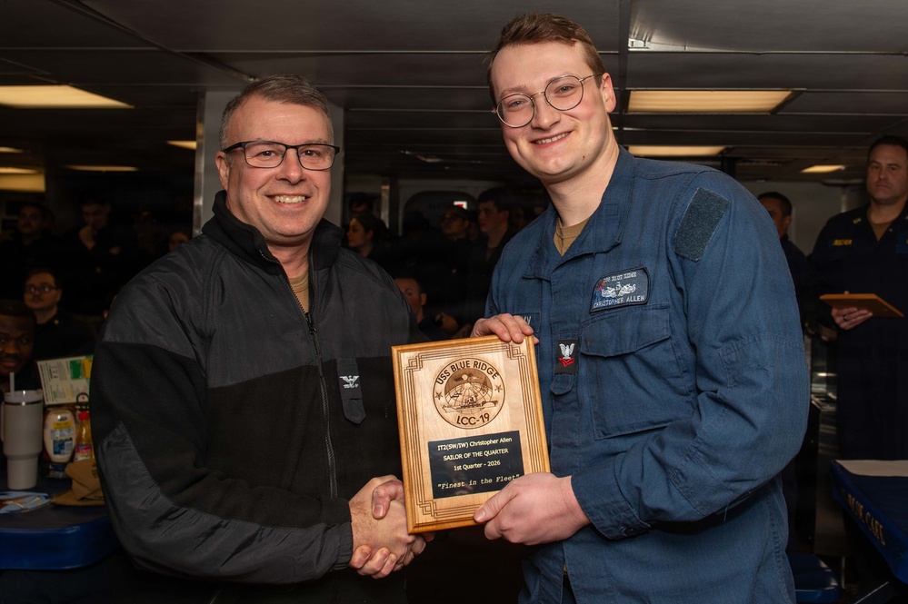 USS Blue Ridge announces Sailors of the Quarter