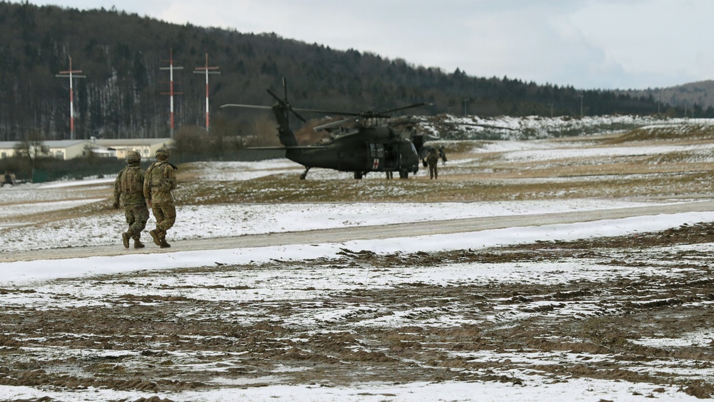 U.S. Army Soldiers Prepare for Flight During Combined Resolve 26-05 at JMRC in Hohenfels, Germany
