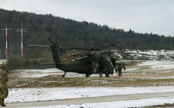 U.S. Army Soldiers Prepare for Flight During Combined Resolve 26-05 at JMRC in Hohenfels, Germany