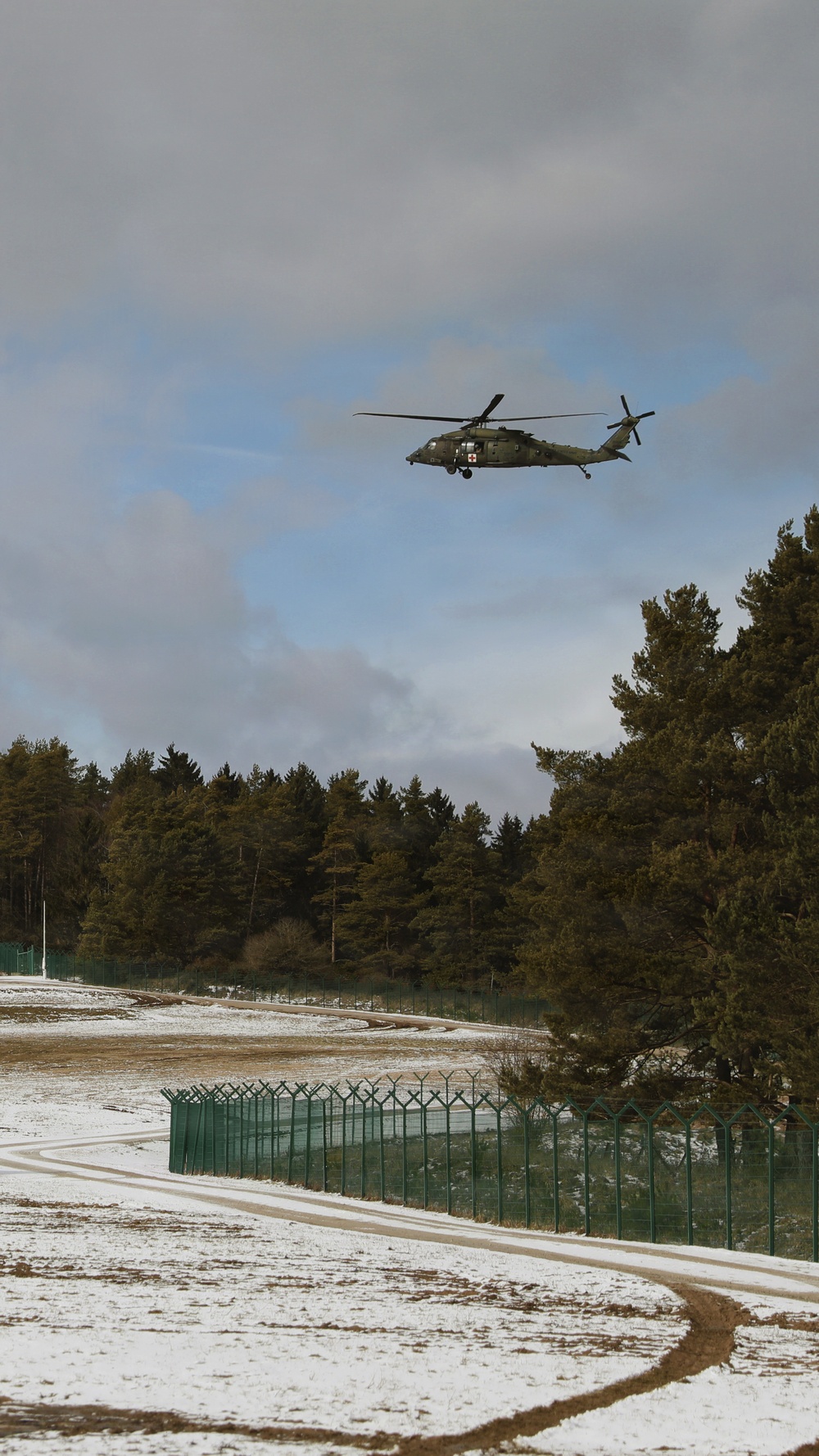 U.S. Army HH-60M Helicopter Prepares for Action During Combined Resolve 26-05 at JMRC in Hohenfels, Germany