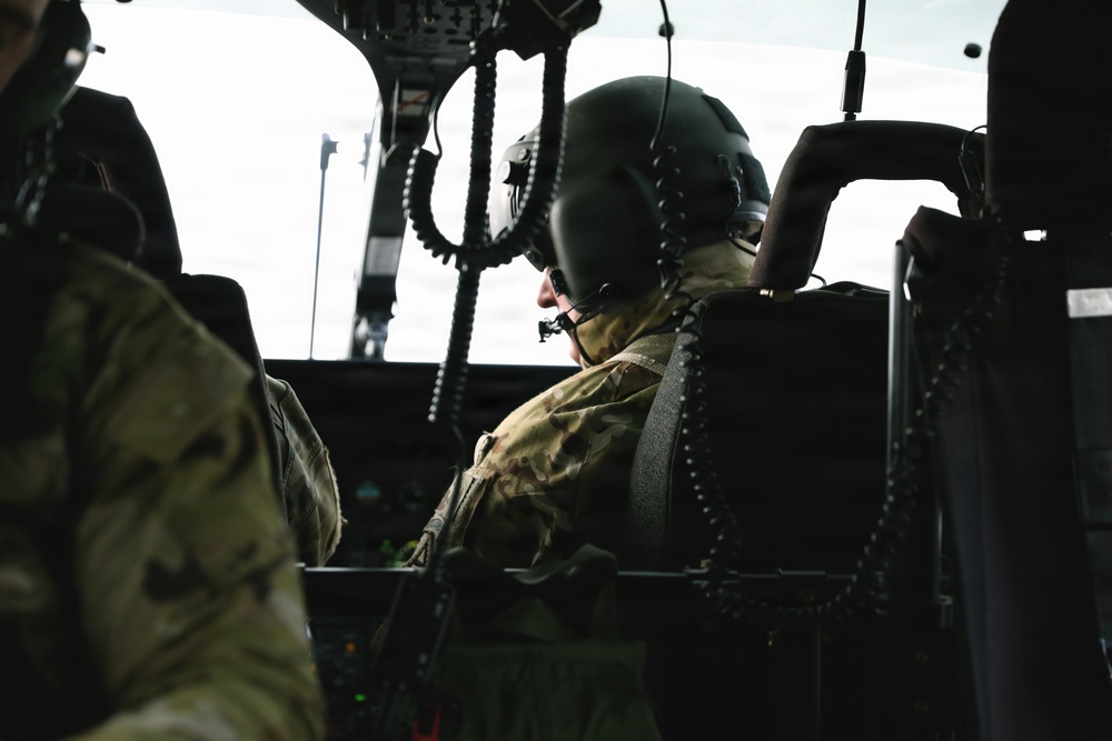 U.S. Army Helicopter Pilot Prepares for Flight in a UH-72A Helicopter During Combined Resolve 26-05 at JMRC in Hohenfels, Germany