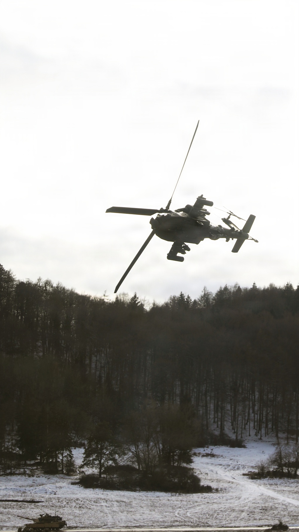 U.S. Army Apache Helicopter Provides Combat Air Support During Combined Resolve 26-05 at JMRC in Hohenfels, Germany