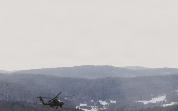 U.S. Army Apache Helicopter Provides Combat Air Support During Combined Resolve 26-05 at JMRC in Hohenfels, Germany