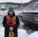 CGC Sturgeon Bay crew member poses for portrait following icebreaking operations