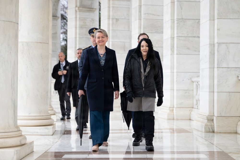 U.K. Foreign Secretary Yvette Cooper Visits Arlington National Cemetery