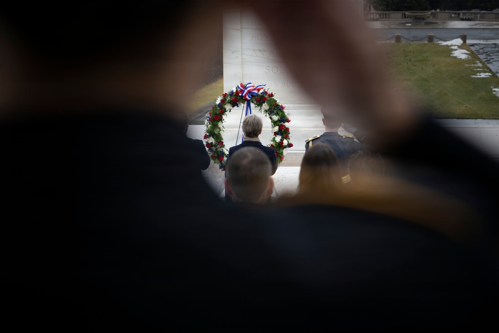 U.K. Foreign Secretary Yvette Cooper Visits Arlington National Cemetery