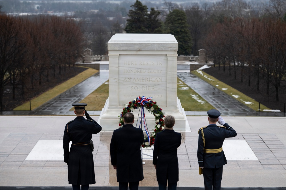 U.K. Foreign Secretary Yvette Cooper Visits Arlington National Cemetery