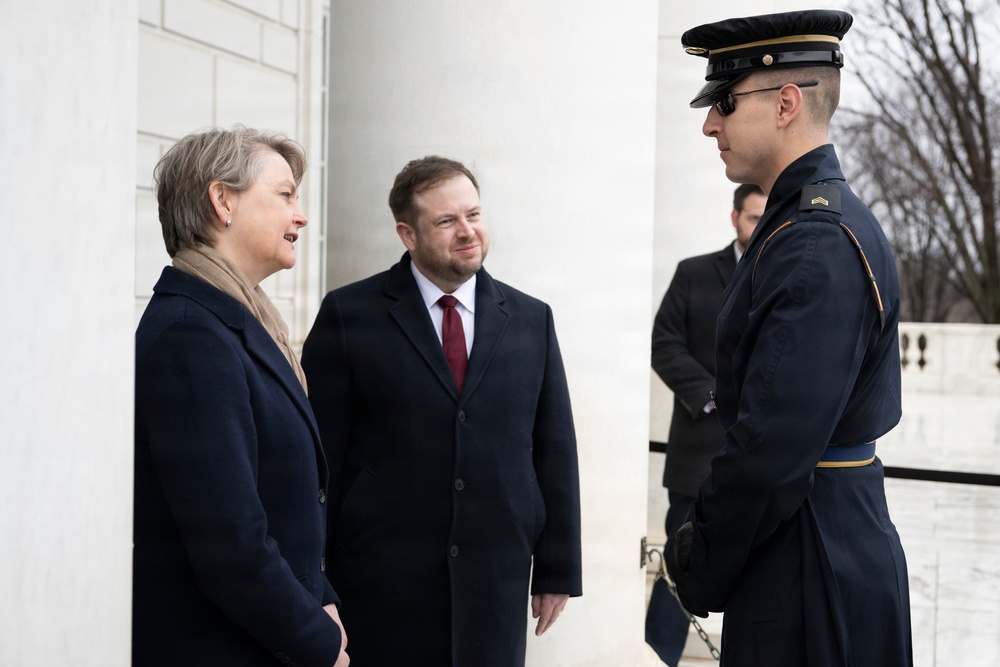 U.K. Foreign Secretary Yvette Cooper Visits Arlington National Cemetery