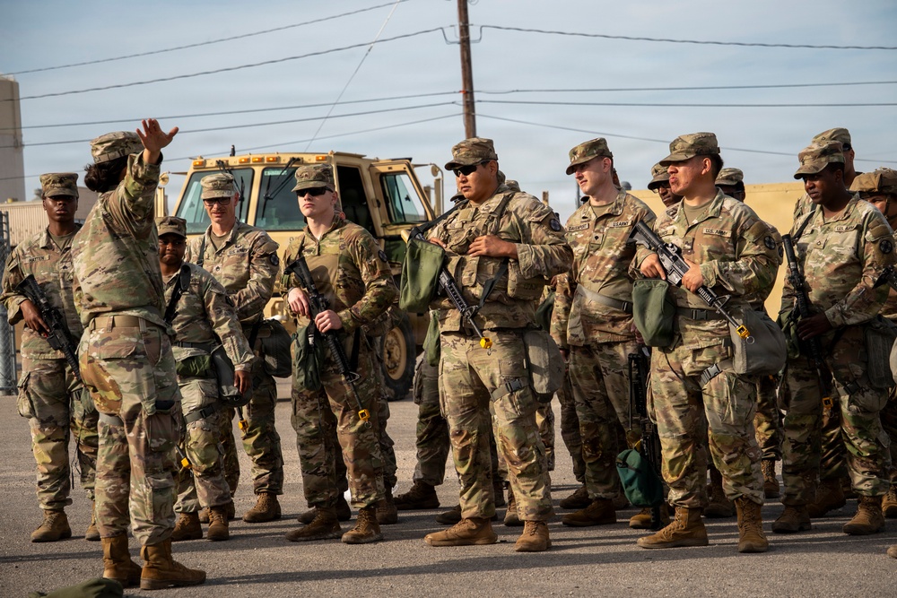 96th Transportation Company conducts convoy assets in preparation for NTC rotation