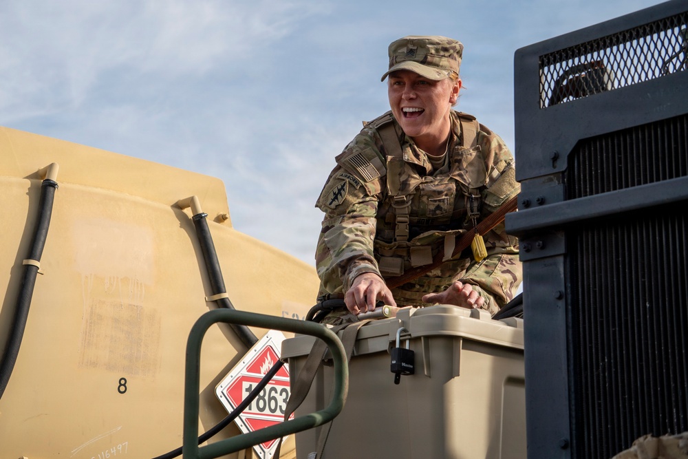 96th Transportation Company conducts convoy assets in preparation for NTC rotation