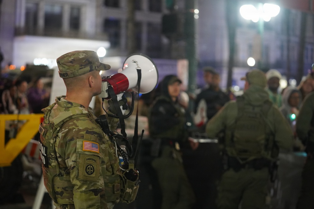 La. Guard supports law enforcement partners during Mardi Gras security operations in New Orleans