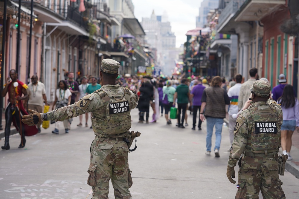 La. Guard supports law enforcement partners during Mardi Gras security operations in New Orleans