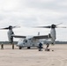 U.S. Marines with VMM-261 conduct maintenance on an MV-22B Osprey