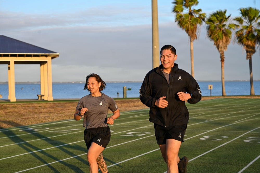 STARCOM conducts unit physical training at Patrick SFB