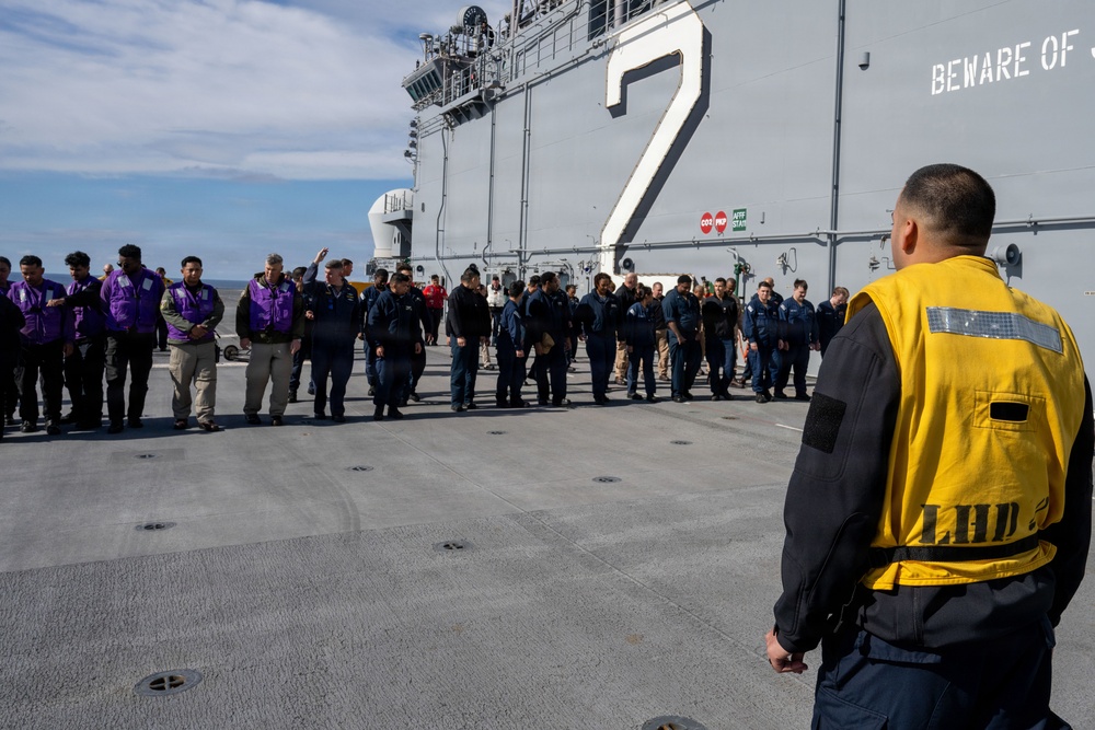 USS Essex Conducts Foreign Object Debris Walk Down