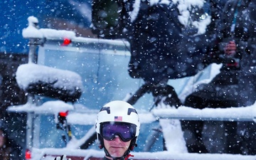 Sgt. Ben Loomis competes in the Nordic Biathlon in Predazzo, Italy