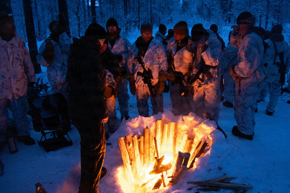 CORE26 | U.S. Marines Build Fire during Cold Weather Training